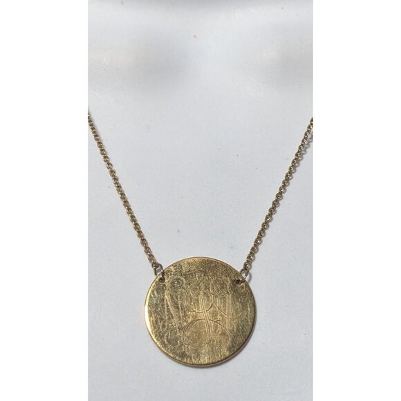 Stella & Dot Gold Monogram Disc Necklace - Picture 5 of 8